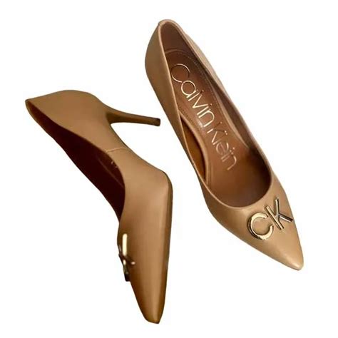 Giày Cao Gót Calvin Klein Greta CK Desert Sand Napa Màu Nude Size 8 5 Vua Hàng Hiệu