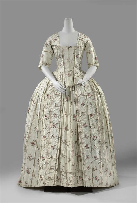 Dress Made Of Printed Fabric Anonymous 1775 1785 Rijksmuseum