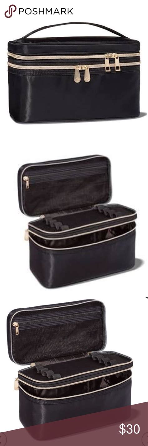 Sonia Kashuk Double Zip Train Case Makeup Bag Black