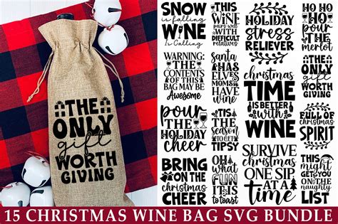 Christmas Wine Bag Svg Bundle Graphic By Fokira · Creative Fabrica