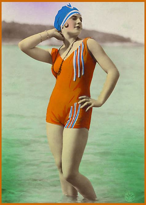 Bathing Beauty In Orange Bathing Suit Photograph By Denise Beverly