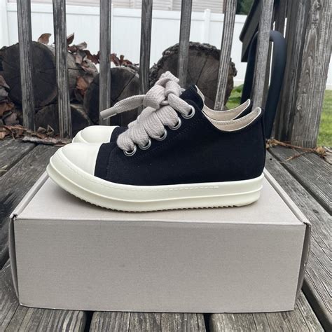 Rick Owens Jumbo Lace Lows Drkshdws Canvas Size Depop