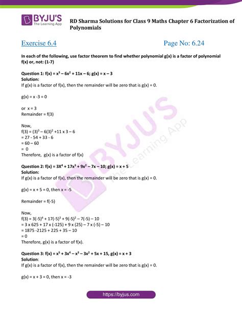 Rd Sharma Solutions For Class Maths Chapter Factorization Of