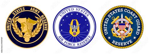 Vector seal of the United States Army Reserve. US Air Force Reserve. US Coast Guard Reserve logo ...