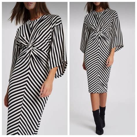 Силуэтное платье футляр с широким рукавом в полоску river island — цена ...