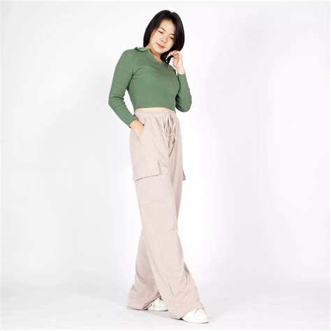 Jual Okechuku Okechuku Yoona Celana Kargo Wanita Gaya Korea Cargo Pants