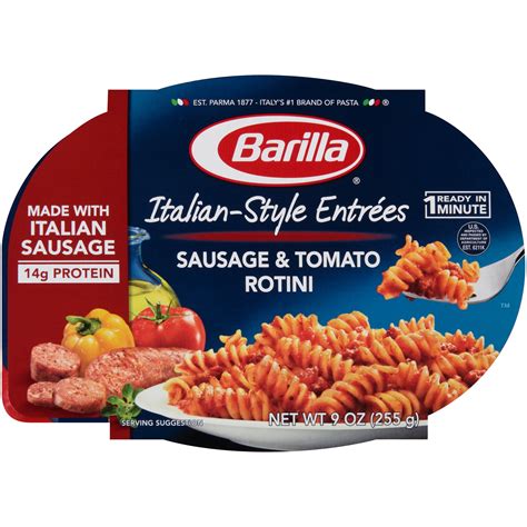 Barilla® Italian Style Entrées Microwaveable Bowls Rotini Pasta With