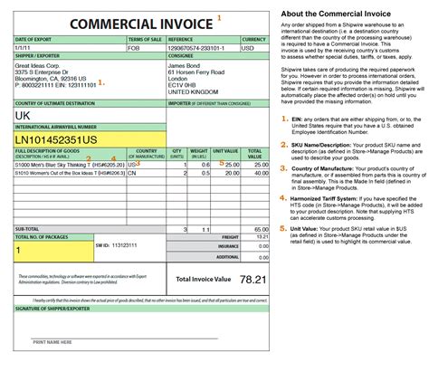 international commercial invoice template invoice