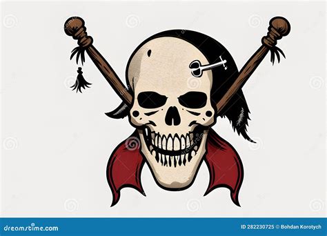 Jolly Roger Skull On The Background For Carving Stock Illustration