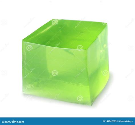 Delicious Green Jelly Cube On White Stock Image Image Of Berry Jello