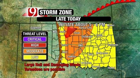 Large Hail Tornadoes Possible Wednesday Evening In Okc Metro