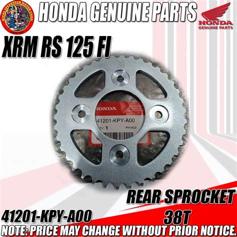 XRM RS 125 FI REAR SPROCKET 38T HPI GENUINE 41201 KPY A00 Shopee