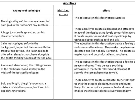 Language Techniques Match Up Tasks Teaching Resources