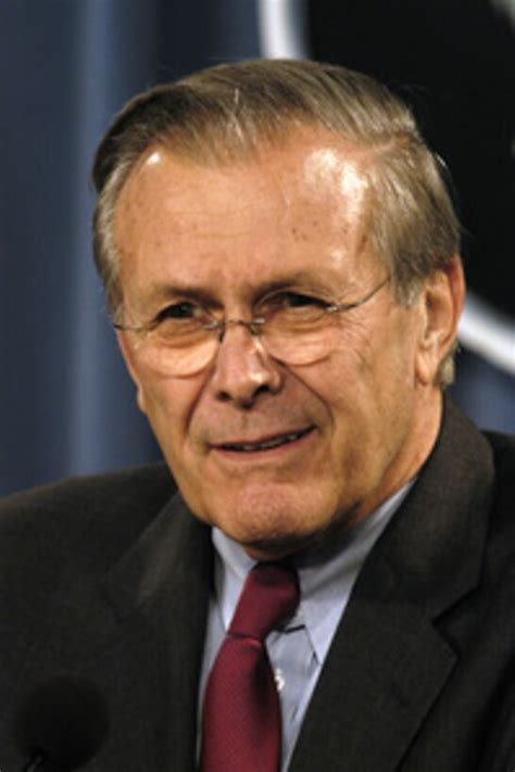 Secretary Of Defense Donald H Rumsfeld Listens To A Reporters Question