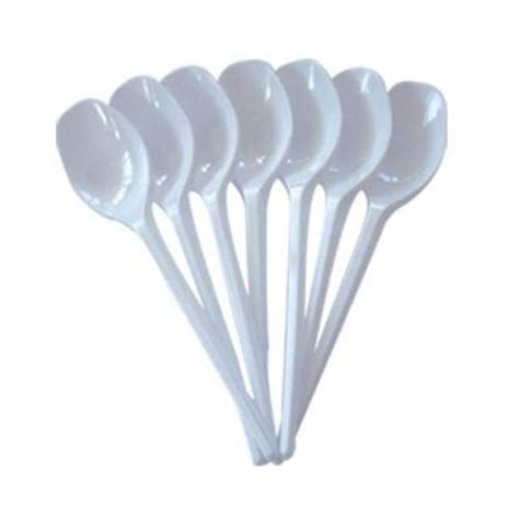 100 Pieces Per Packet White Plastic Disposable Spoon For Event And