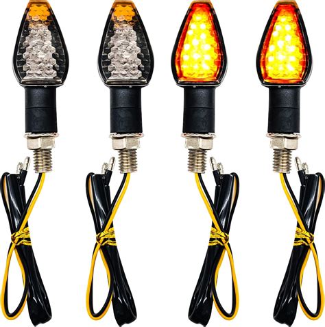 Amazon Pcs Motorcycle Turn Signals Led V Bright Amber Lamp