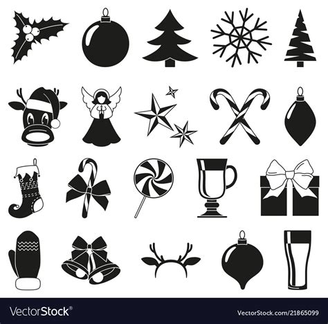 Black And White Christmas Elements Royalty Free Vector