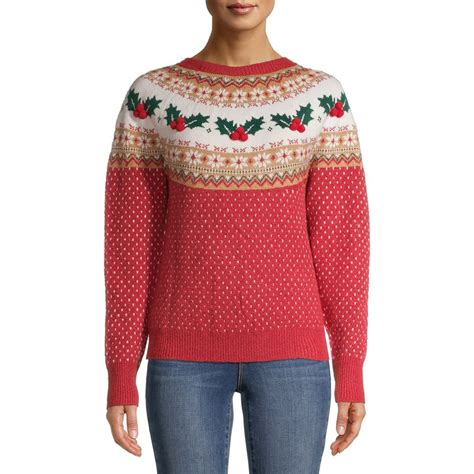 Holiday Time Women's Fair Isle Holiday SweaterHoliday Time Women's ...