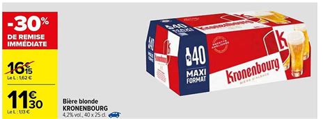 Promo Bière Blonde Kronenbourg chez Carrefour iCatalogue fr