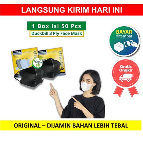 Jual Masker Duckbill Duck Bill Garis Ply Ply Face Mask Box Isi