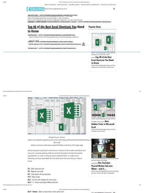 Top 40 Of The Best Excel Shortcuts You Need To Know Interesting