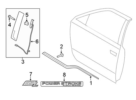 Ford F 250 Super Duty Door Belt Molding 2017 20 Black Black