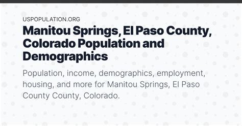 Manitou Springs El Paso County Colorado Population Income