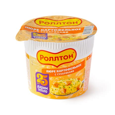 Пюре картофельное «Роллтон» с сухариками, 40 г — купить с доставкой из ...