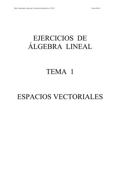 PDF EJERCICIOS DE ÁLGEBRA LINEAL DOKUMEN TIPS