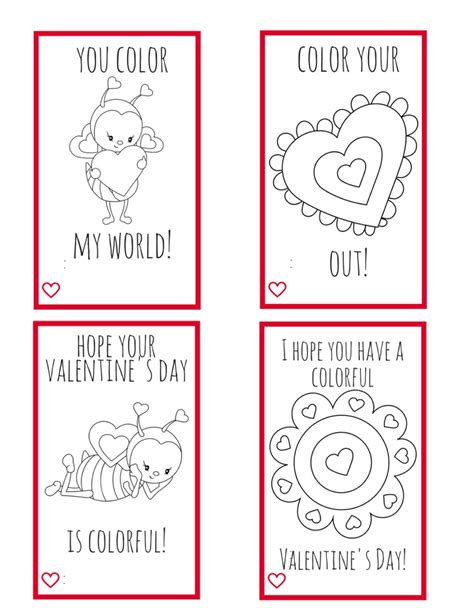 Free Printable Valentine S Day Cards To Color Printable Word Searches