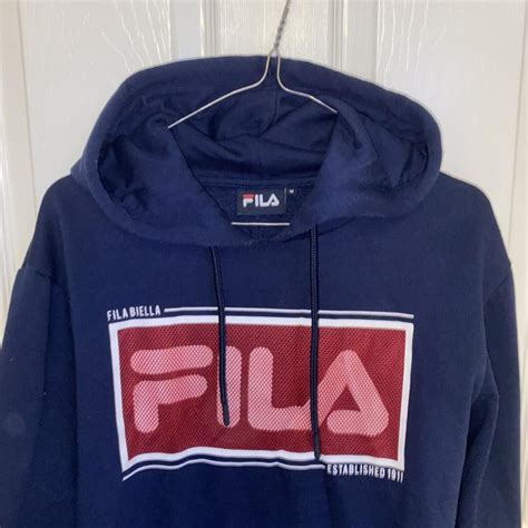 Super Cool Mens Unisex Fila Hoodie With Mesh Depop