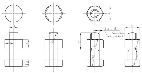 Detail Sketsa Gambar Baut Dan Mur Koleksi Nomer 1