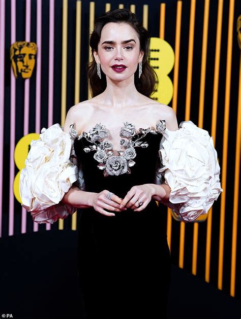 The Baftas 2024 Lily Collins Is The Epitome Of Glamour In A Black