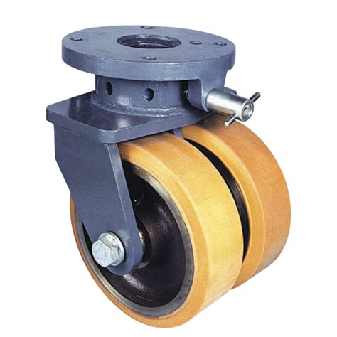 Heavy Duty Vulkollan Caster Wheels Twin Wheels Vulkollan Swivel Caster