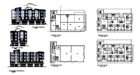 Plan And Elevation Of Building Structure 2d View Layout File In Autocad Format Cadbull