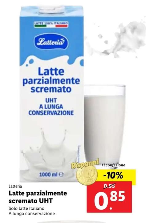 Latteria Latte Parzialmente Scremato UHT 1 L Confezione Offerta Di Lidl