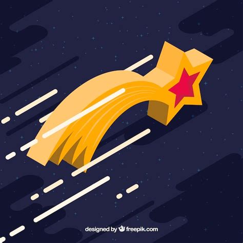 Free Vector | Shooting star background in isometric style