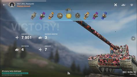 WoT Blitz UZ Gaming Grille 15 7951k DMG 4 Kills YouTube