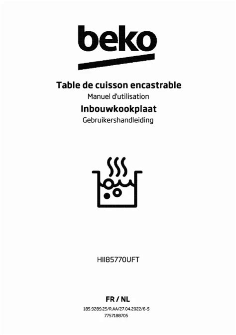 Notice Plaque De Cuisson Beko Hii Uft Trouver Une Solution Un