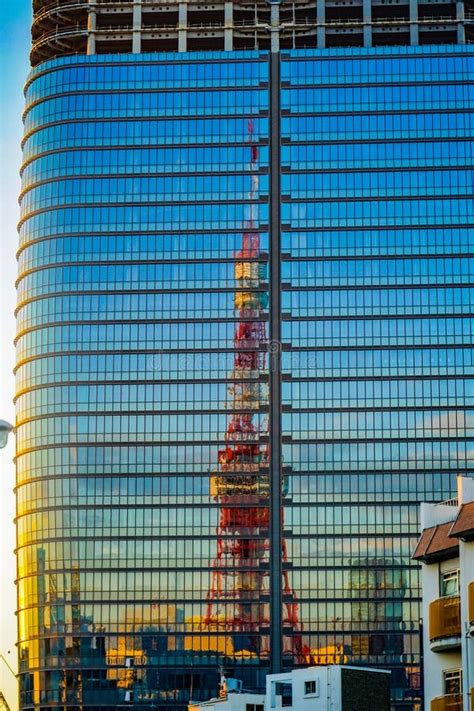 Glass That Reflects Tokyo Tower Editorial Photography Image Of