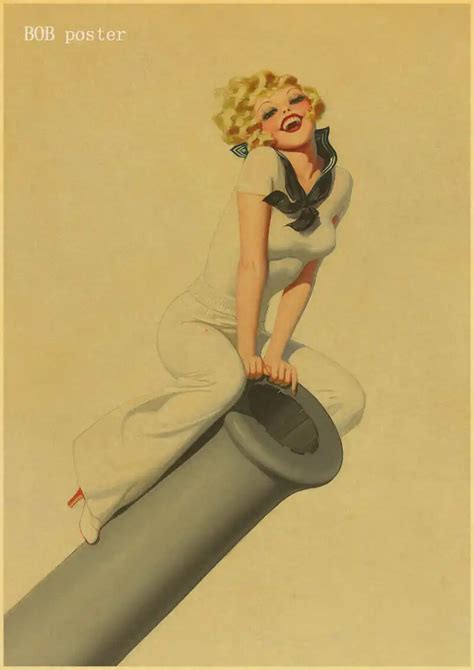 Retro Poster World War Ii Sexy Pin Up Girl Poster Military Bar Cafe