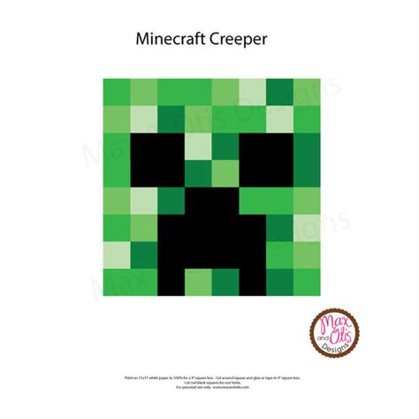 Minecraft Creeper Face Pixel Art Template