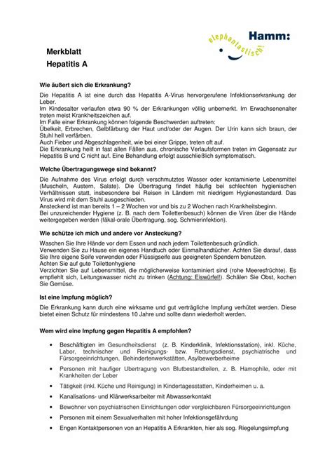 PDF Merkblatt Hepatitis A hamm de PDF fileWie äußert sich