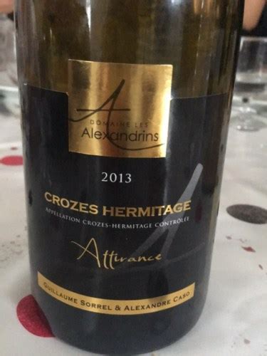 Domaine Les Alexandrins Attirance Crozes Hermitage Vivino US