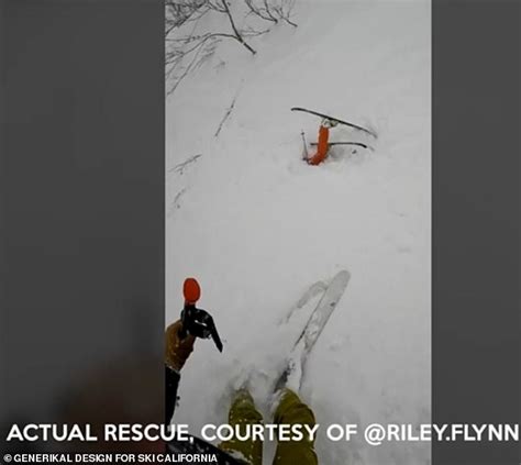 Dramatic Moment Rescuers Save Skiers Buried Head First From Deep Snow