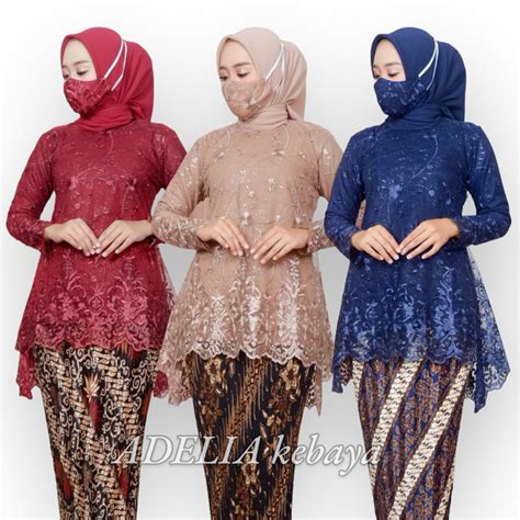 Jual Ade Kebaya Mikha Stelan Kebaya Blouse Cantik Model Baju