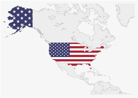 Premium Vector USA Map Highlighted In United States Flag Colors Gray