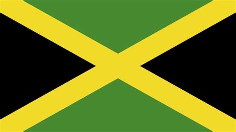 Una Bandera Verde Y Amarilla Con La Palabra Jamaica Vector Premium