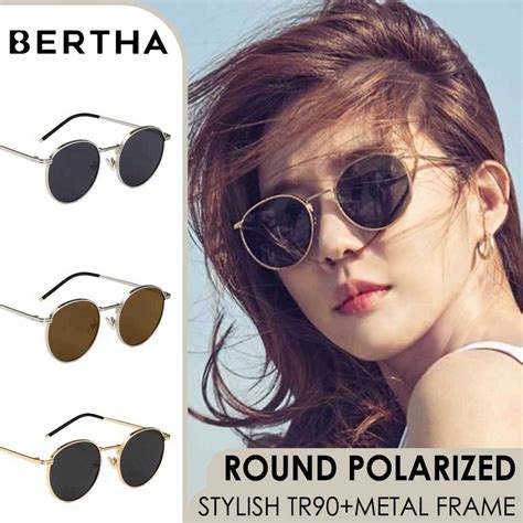 Jual Bertha Kacamata Sunglasses Polarized Anti UV 400 Style Bulat Bahan