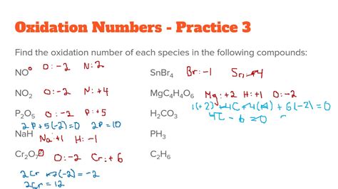 Oxidation Numbers Practice 3 Youtube